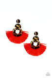 One Big Party ANIMAL - Red Paparazzi Earrings