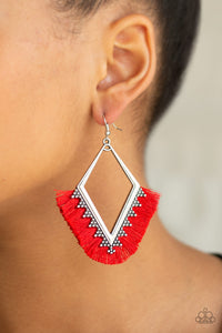 When In Peru - Red Paparazzi Earrings