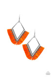 When In Peru - Orange Paparazzi Earrings