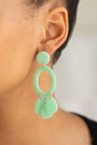 Sparkling Shores - Green Paparazzi Earrings