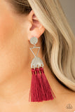 Tassel Trippin - Red Paparazzi Earrings