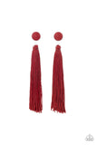 Tightrope Tassel - Red Paparazzi Earrings