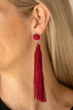 Tightrope Tassel - Red Paparazzi Earrings