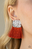 Plume Bloom - Orange Paparazzi Earrings