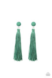 Tightrope Tassel - Green Paparazzi Earrings