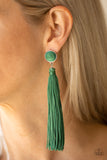 Tightrope Tassel - Green Paparazzi Earrings