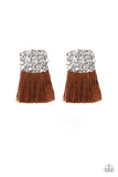 Plume Bloom - Brown Paparazzi Earrings