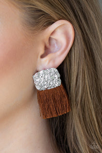 Plume Bloom - Brown Paparazzi Earrings