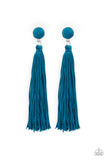 Tightrope Tassel - Blue Paparazzi Earrings