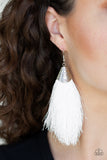 Tassel Temptress - White Paparazzi Earrings