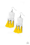 Tassel Retreat - Yellow Paparazzi Earrings