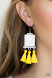 Tassel Retreat - Yellow Paparazzi Earrings