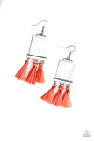 Tassel Retreat - Orange Paparazzi Earrings