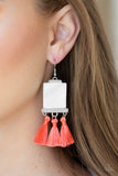 Tassel Retreat - Orange Paparazzi Earrings