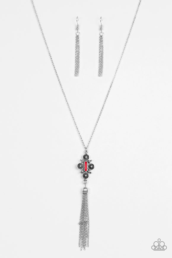 Sedona Skies - Red Paparazzi Necklace Set