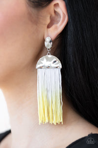 Rope Them In - Yellow Paparazzi Earrings