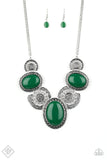 The Medallion-aire - Green Paparazzi Necklace Set