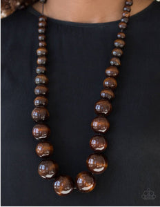 Effortlessly Everglades - Brown Wood Paparazzi Necklace Set