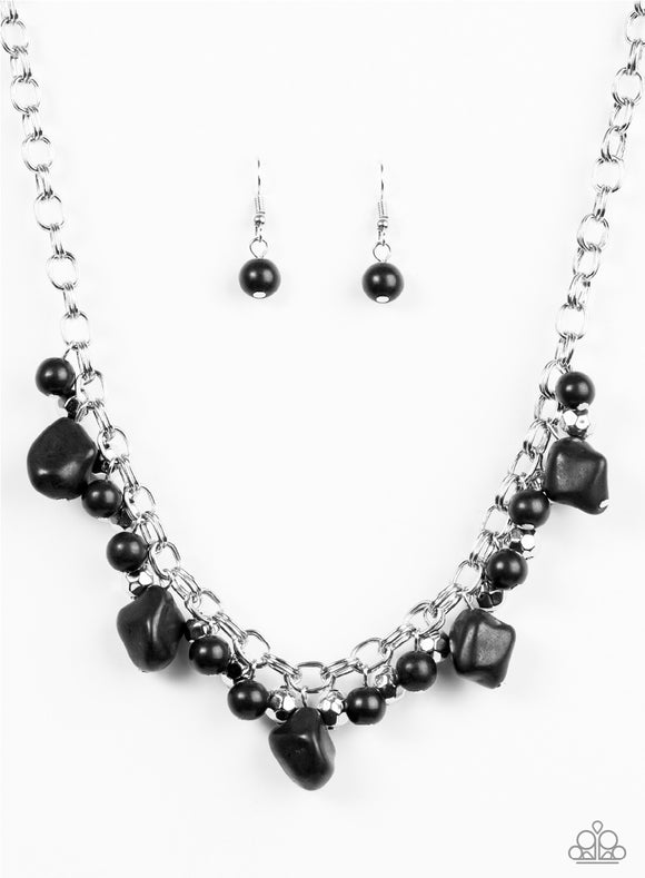 Paleo Princess - Black Paparazzi Necklace Set