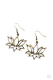 Lotus Ponds - Brass Paparazzi Earrings