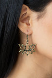 Lotus Ponds - Brass Paparazzi Earrings