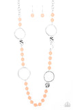 Sea Glass Wanderer- Orange Paparazzi Necklace