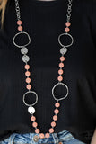 Sea Glass Wanderer- Orange Paparazzi Necklace