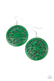 Ocean Canopy - Green Paparazzi Earrings