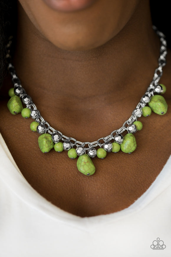 Paleo Princess - Green Paparazzi Necklace Set