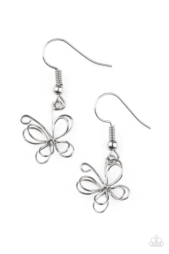 Paparazzi Starlet Shimmer - Wire Butterfly Earrings