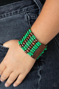 Tropical Nirvana - Green Wood Paparazzi Bracelet