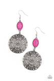 Eloquently Eden - Pink Paparazzi Earrings