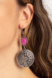 Eloquently Eden - Pink Paparazzi Earrings