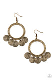 Trinket Tease - Brass Paparazzi Earrings