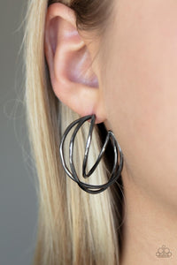 City Contour - Black Paparazzi Earrings