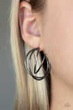 City Contour - Black Paparazzi Earrings