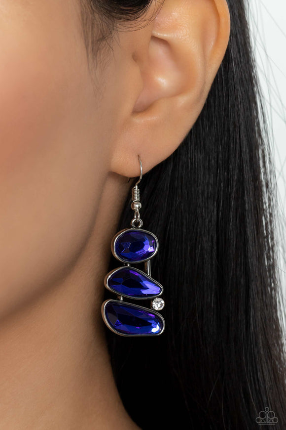 Gem Galaxy - Blue Paparazzi Earrings