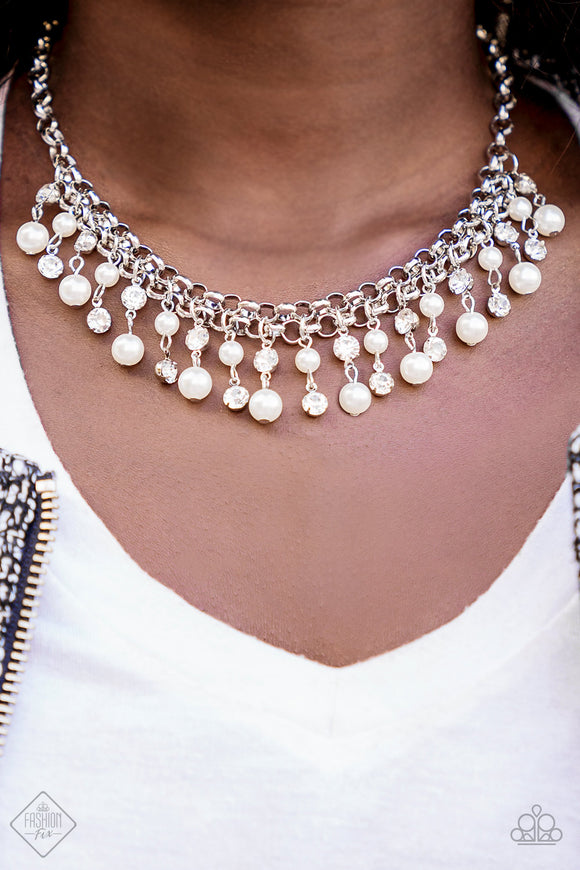 You May Kiss The Bride - White Paparazzi Necklace Set