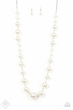 The Show Must Go On - White Paparazzi Necklace Set