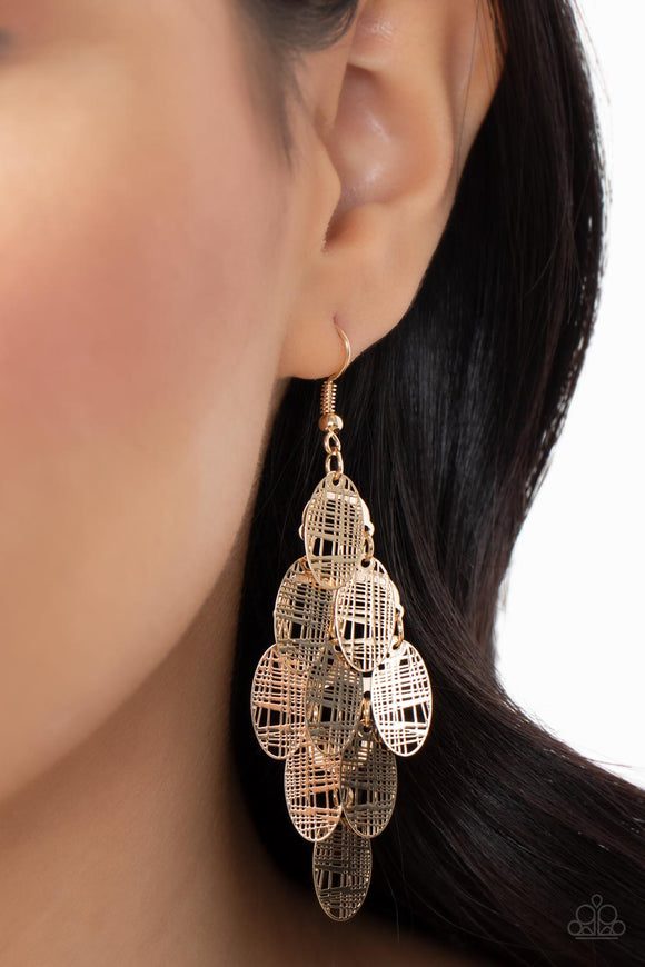 Cross It Off My List - Gold Paparazzi Earrings