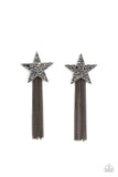 Superstar Solo - Black Paparazzi Earrings