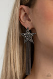 Superstar Solo - Black Paparazzi Earrings