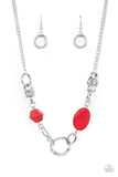 Sonoran Solo - Red Paparazzi Necklace Set