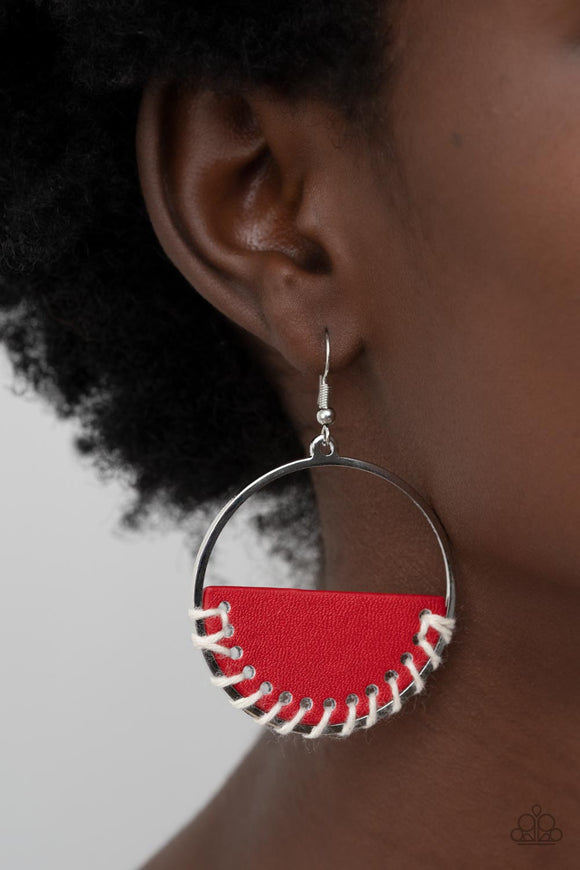 Lavishly Laid Back - Red Paparazzi Earrings