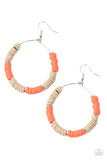 Skillfully Stacked - Orange Paparazzi Earrings