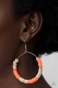 Skillfully Stacked - Orange Paparazzi Earrings