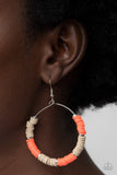 Skillfully Stacked - Orange Paparazzi Earrings