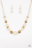 New York Nightlife Pearls - Gold Paparazzi Necklace Set