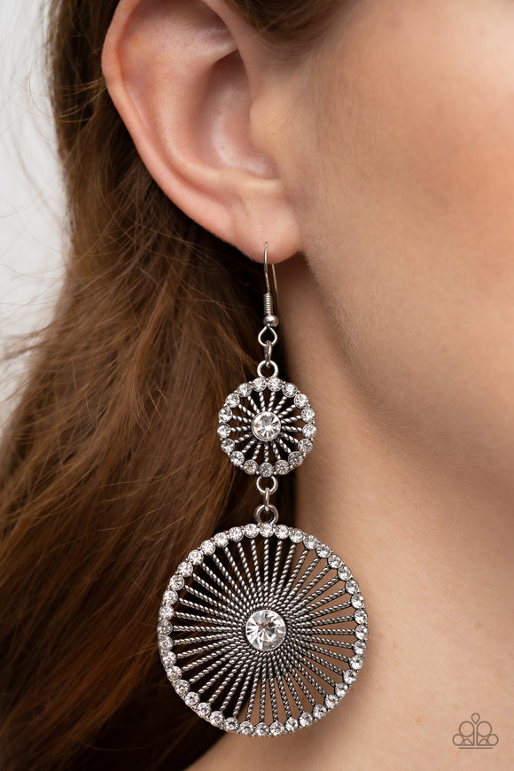 Bring Down the WHEELHOUSE - White Paparazzi Earrings