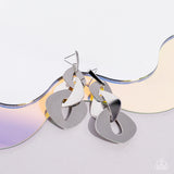 Enveloped in Edge - Silver Paparazzi Earrings